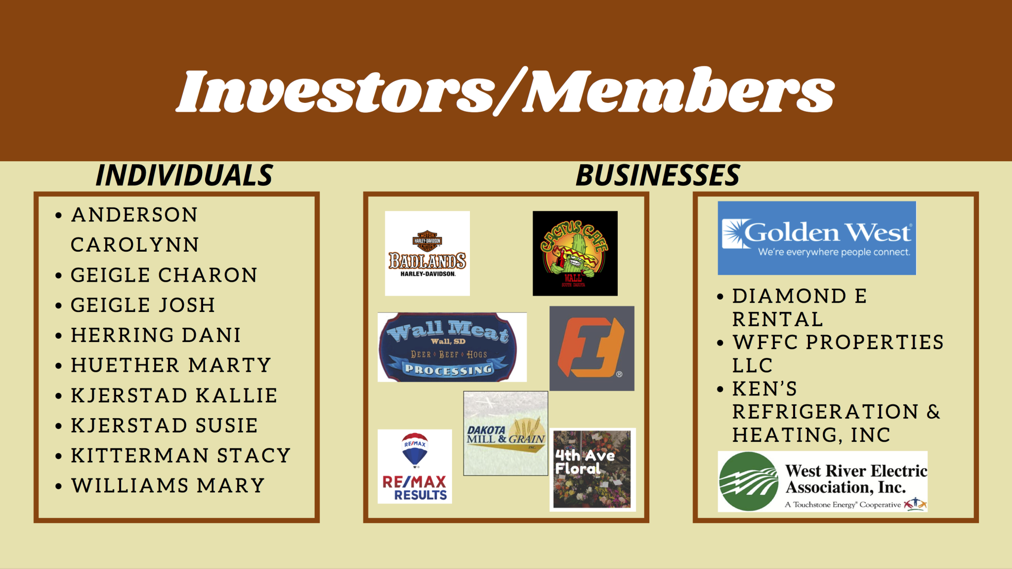 investors/members flyer